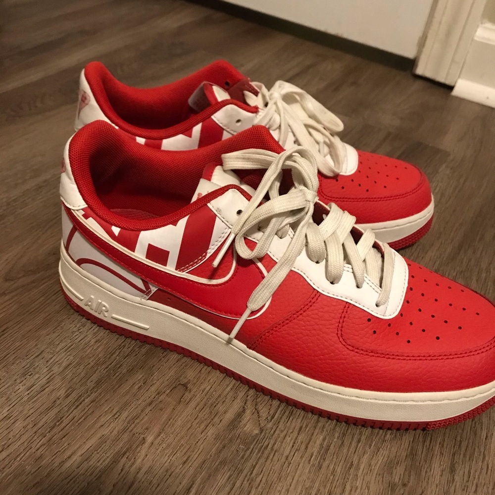 Red white Air Force ones . Used